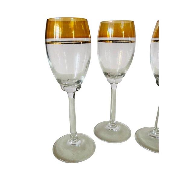 Circleware Gold Rim Stemware 3oz Wine Champagne Cordial Goblet Vintage 1950s/60s - Picture 3 of 6